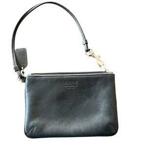 Coach Black Leather Wristlet